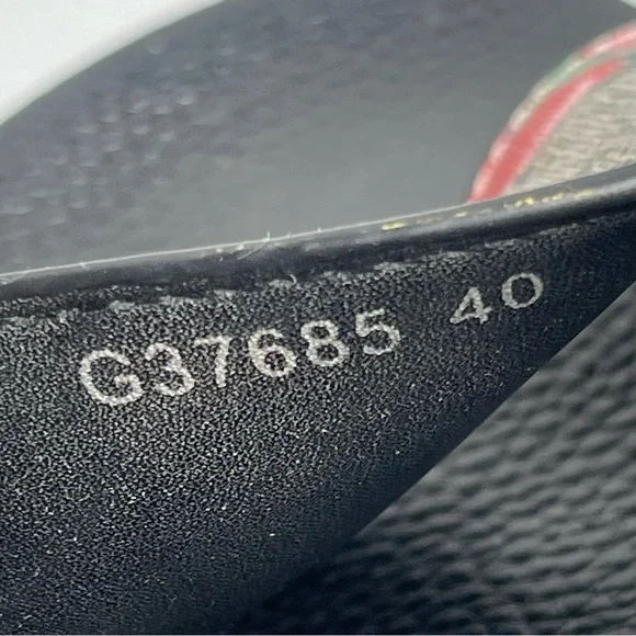 Gucci GG Supreme Blooms Floral Slides Black Pink Monogram Sandals Women’s 40 - Picture 12 of 13